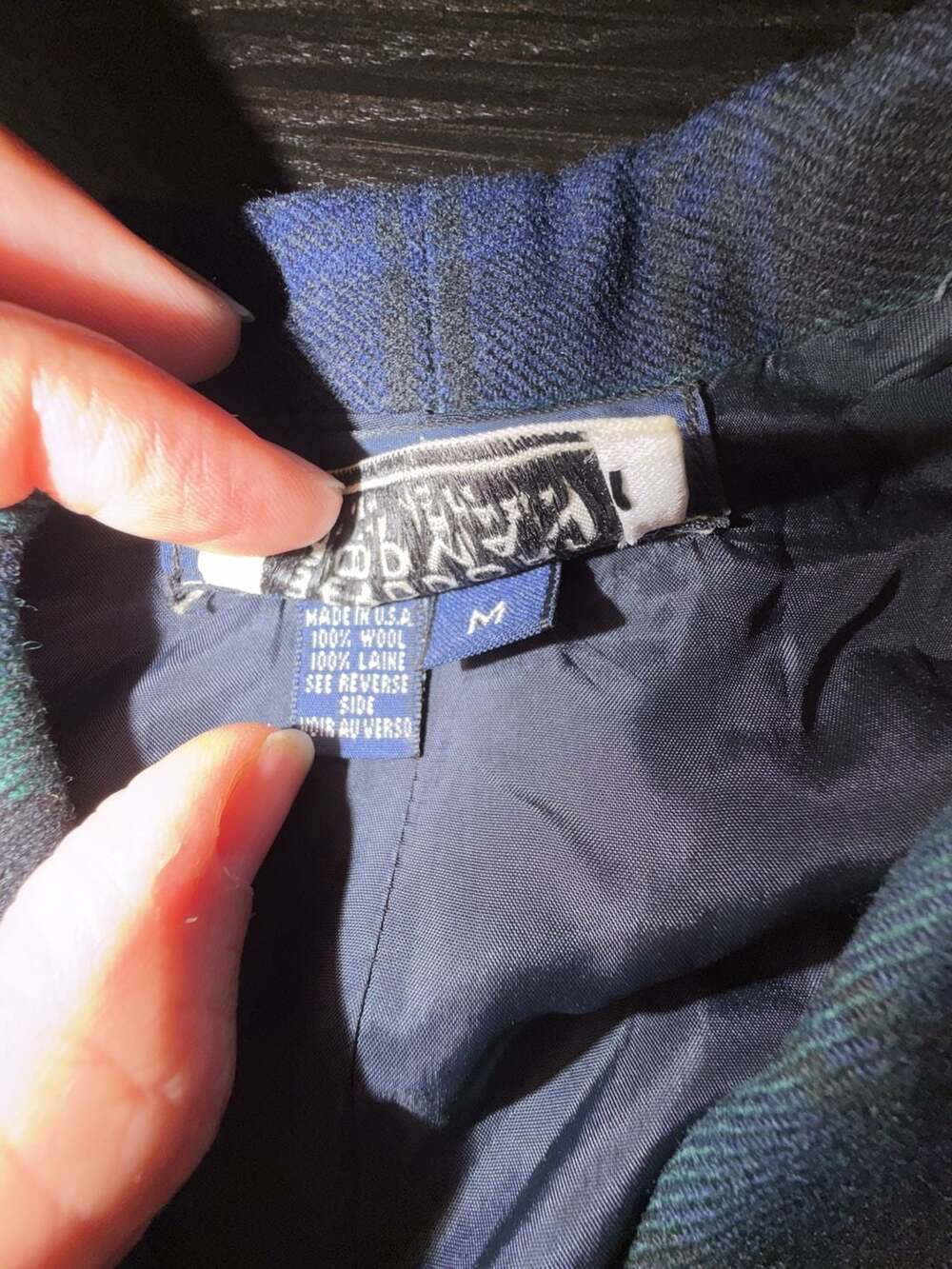 Vintage Ralph Lauren Plaid Double Breasted Blazer Velvet Collar & vest size M /8 - Picture 12 of 13